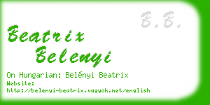 beatrix belenyi business card