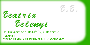 beatrix belenyi business card